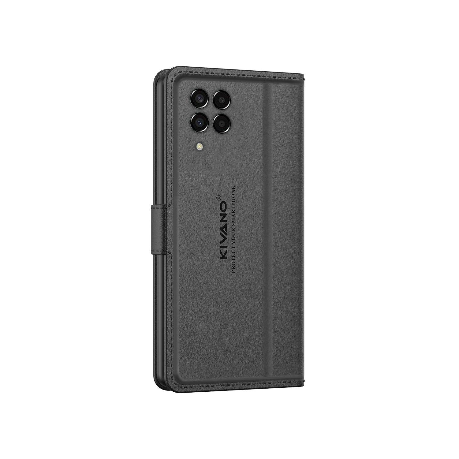 Leather Wallet Case for Samsung Galaxy M33 5G ?Stylish Flip Folio Cover with Card Holder, Stand -KIVANO LUXE - Aibex